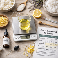 Duftöl Dosierung Kerzen Sojawachs Paraffin Tabelle