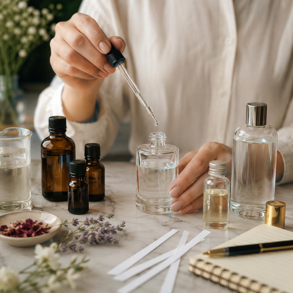 Parfum selber machen mit Duftöl Ethanol und Parfümfixiermittel